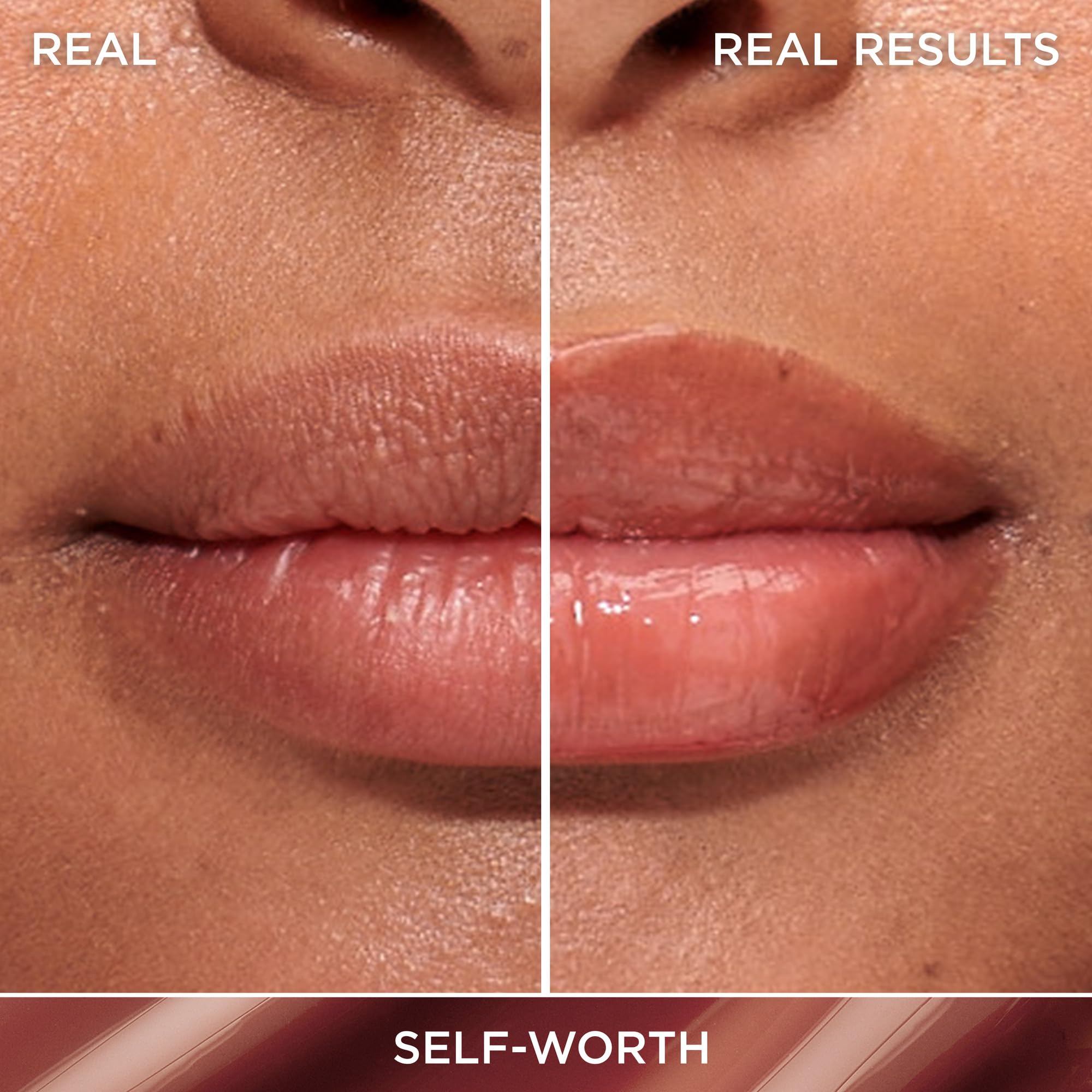 Lèvres hydratées et souples avec IT Cosmetics gloss sérum, gros plan sur l'effet nourrissant