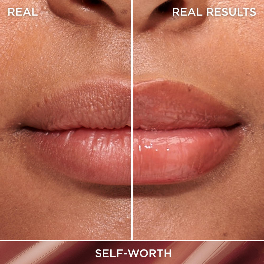 Lèvres hydratées et souples avec IT Cosmetics gloss sérum, gros plan sur l'effet nourrissant