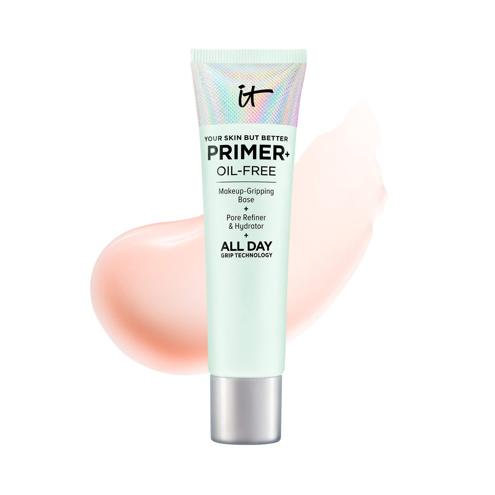 IT Cosmetics primer hydratant en flacon, pour une peau rafraîchie et un maquillage qui tient.
