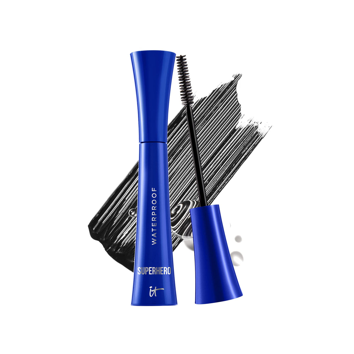 IT Cosmetics Superhero Mascara avec brosse transformante pour un volume spectaculaire.
