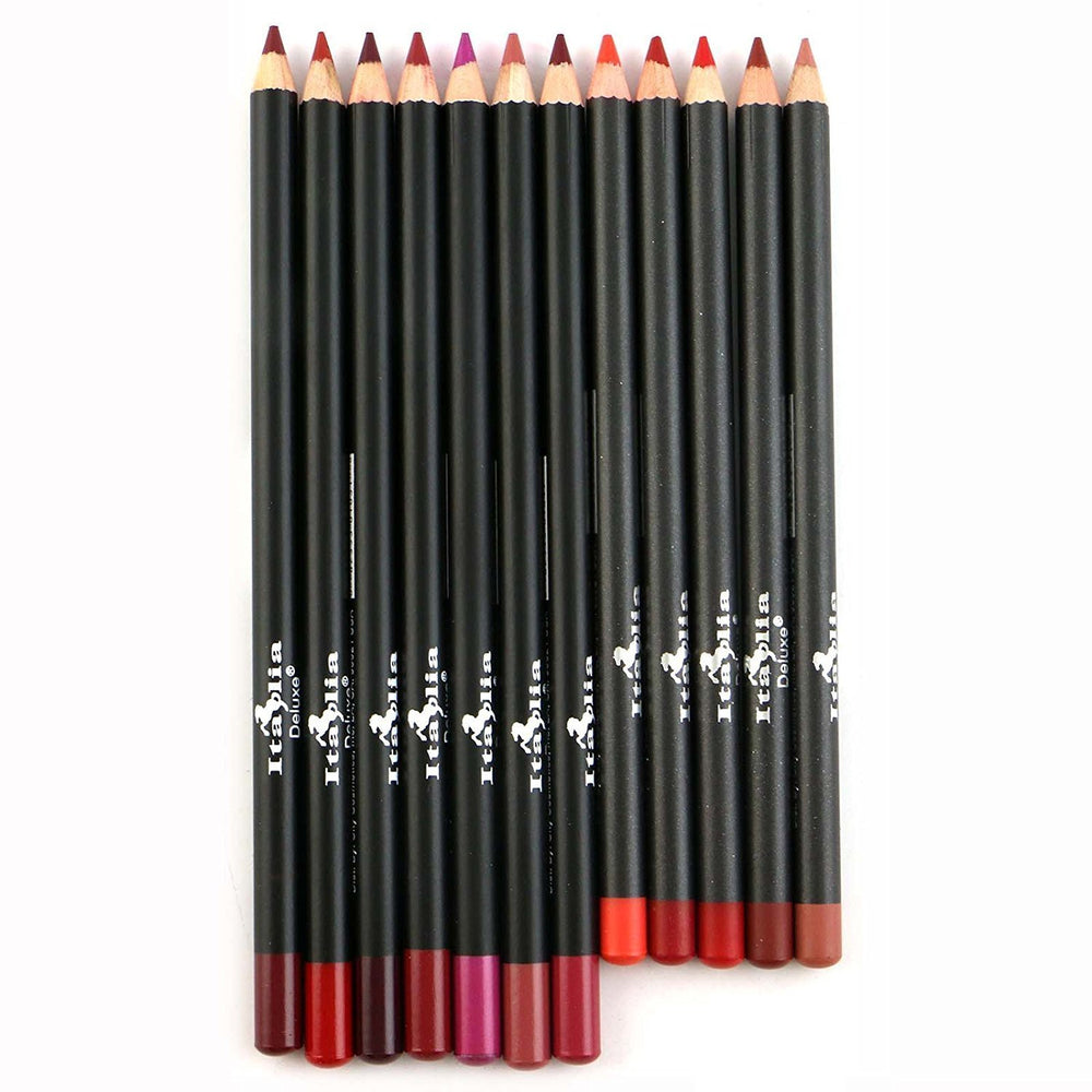 Italia Deluxe ensemble 12 crayons contour des lèvres, ligne nette et pigmentation élevée