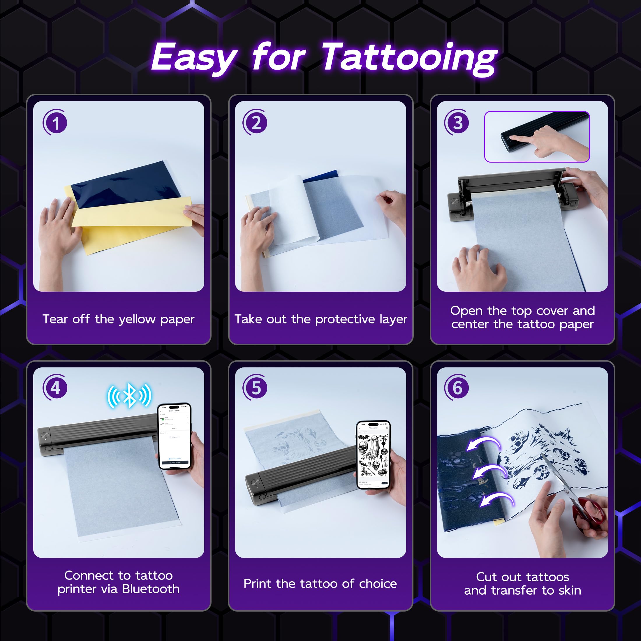 Itari impression tatouage noir, rendu monochrome net.