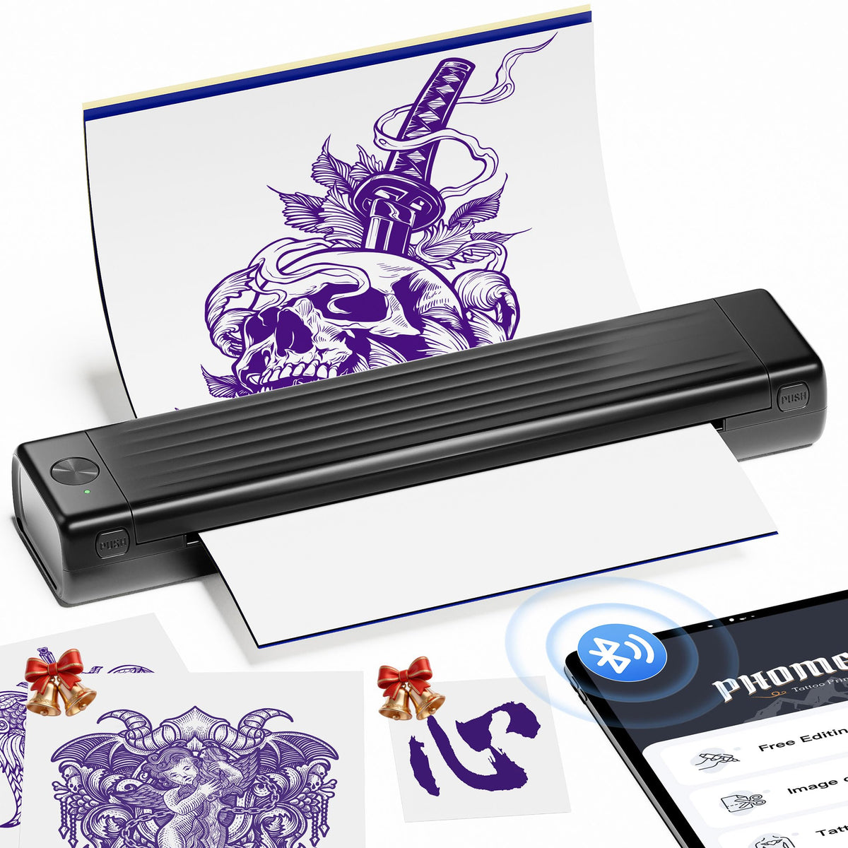 Itari Stencil Printer avec connexion Bluetooth rapide pour impressions sans fil.