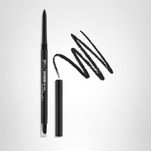 IT Cosmetics Superhero Crayon Automatique Sans Traction Noir, idéal avec le mascara pour un regard ouvert.