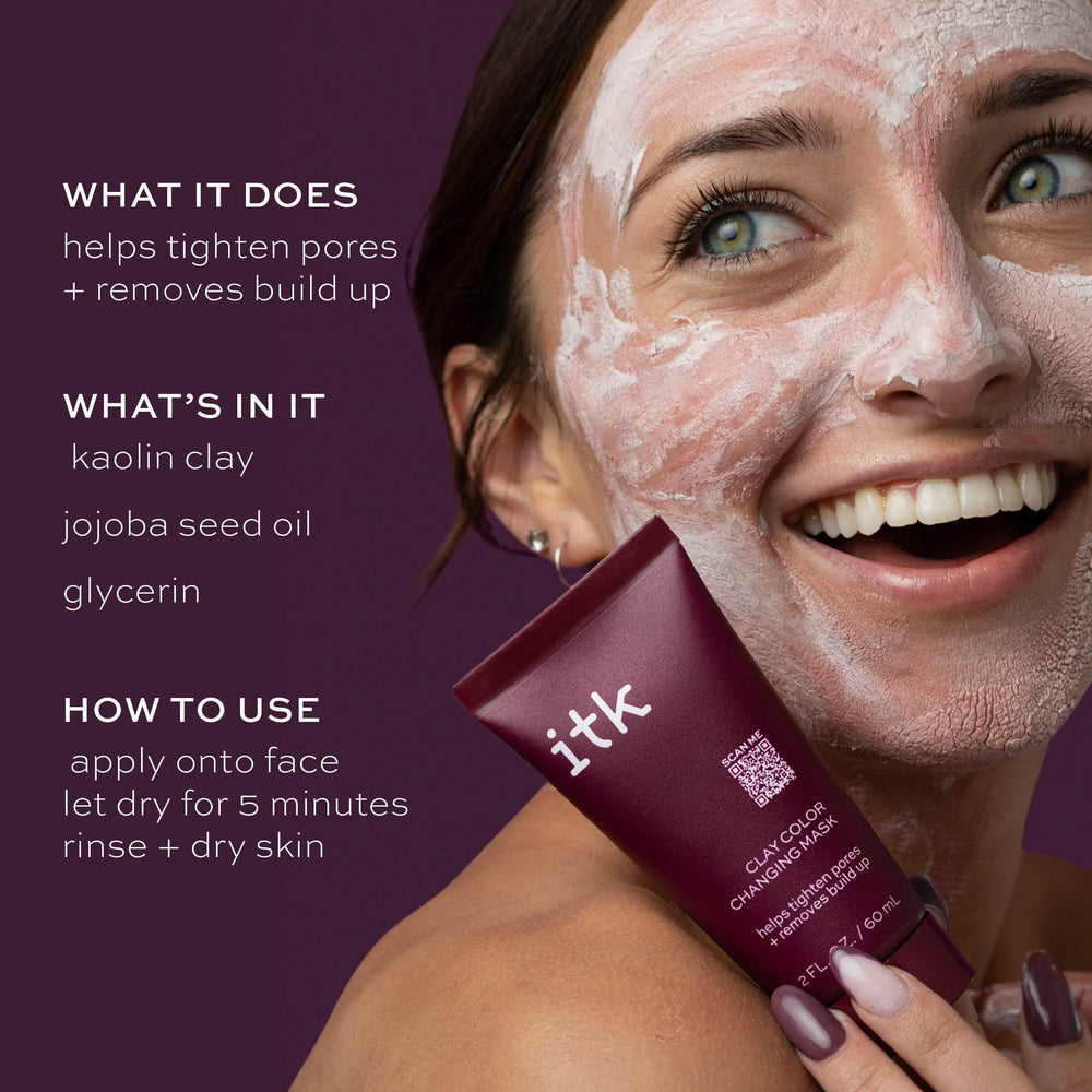 ITK Masque Argile Changeant application blanche, texture fluide et sans effort