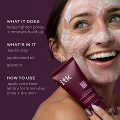 ITK Masque Argile Changeant application blanche, texture fluide et sans effort