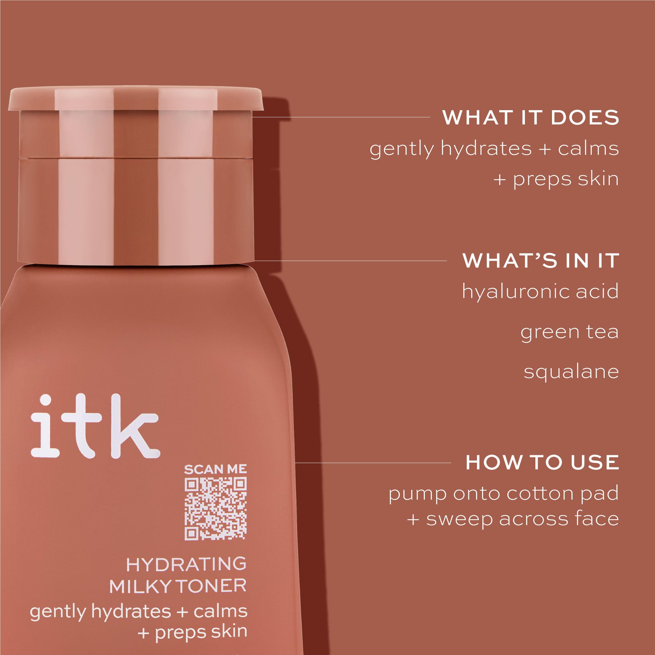 Panneau indiquant le squalane dans ITK Toner Lait Hydratant.