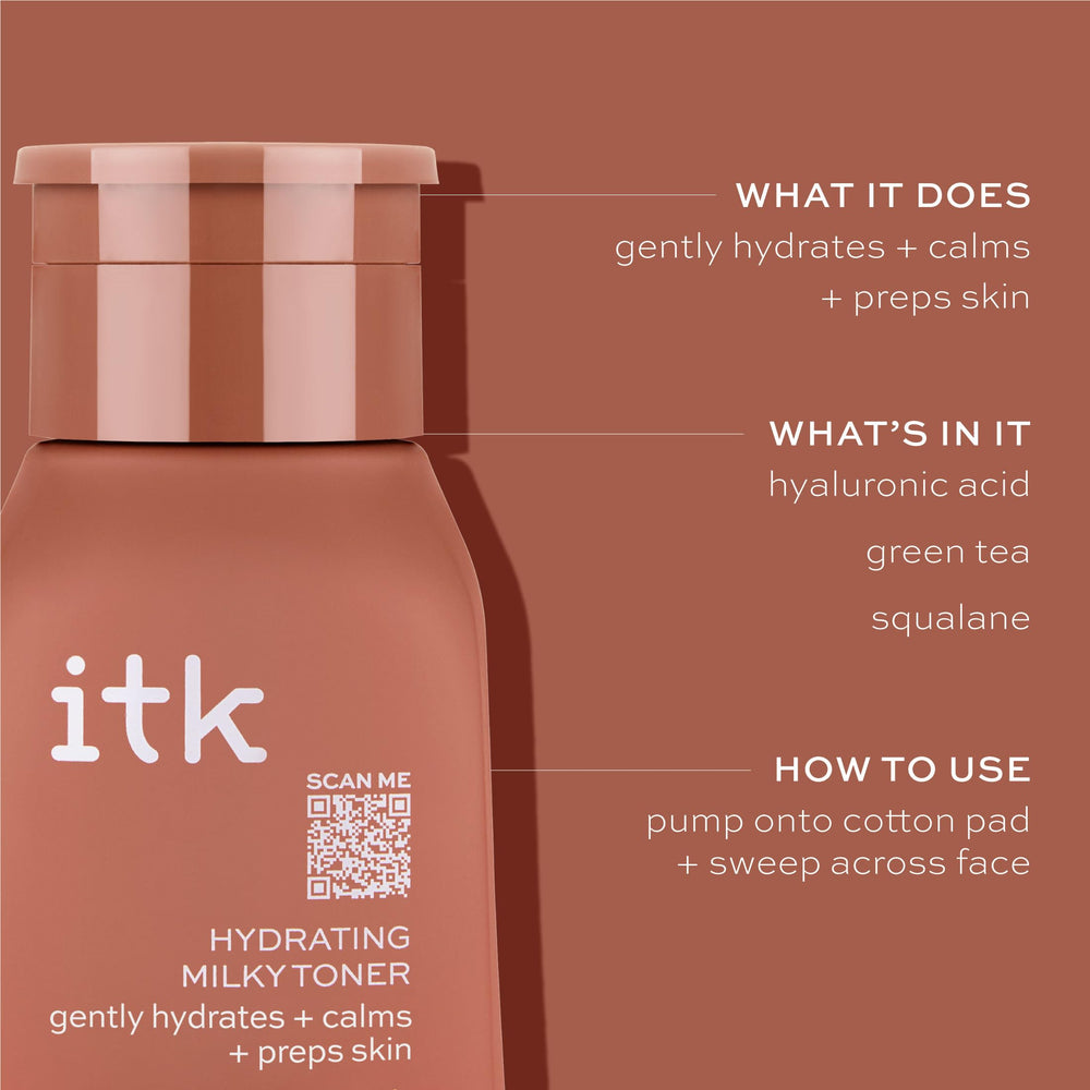 Panneau indiquant le squalane dans ITK Toner Lait Hydratant.