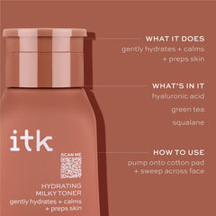 Panneau indiquant le squalane dans ITK Toner Lait Hydratant.