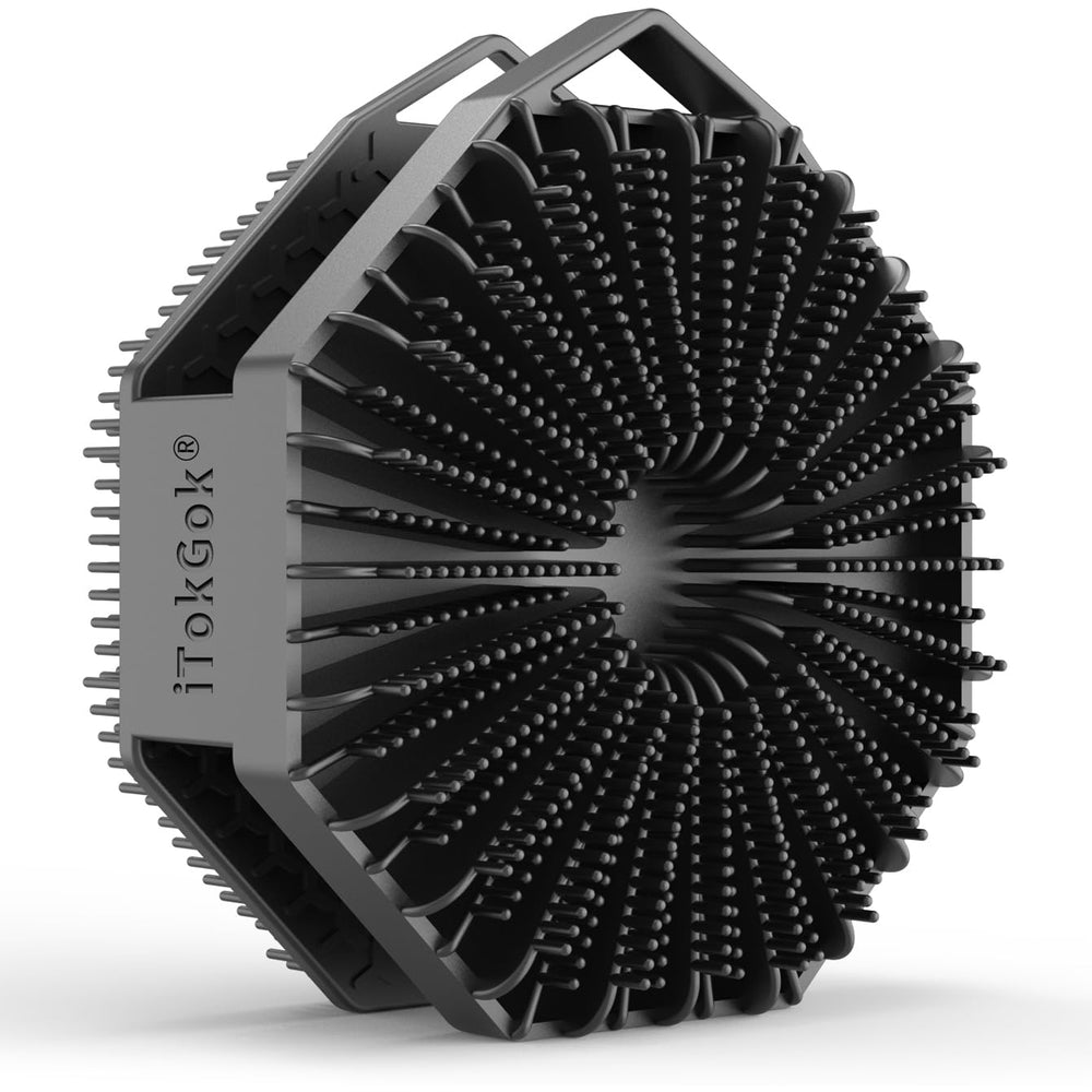 iTokGoK brosse-corps double-face en silicone pour un nettoyage en profondeur et douceur.