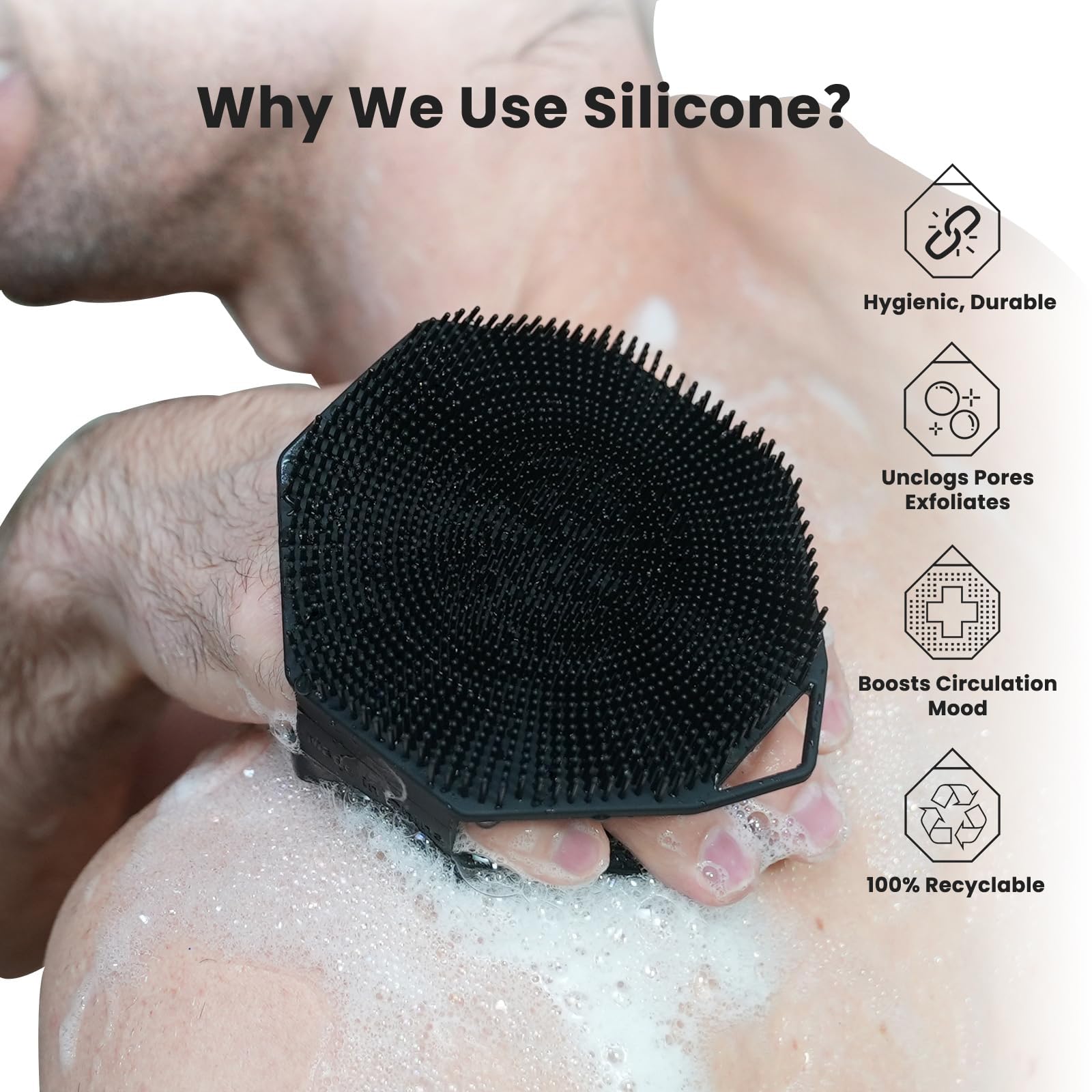 iTokGoK poignée-antiderapante ergonomique assure une prise en main sûre sous la douche.