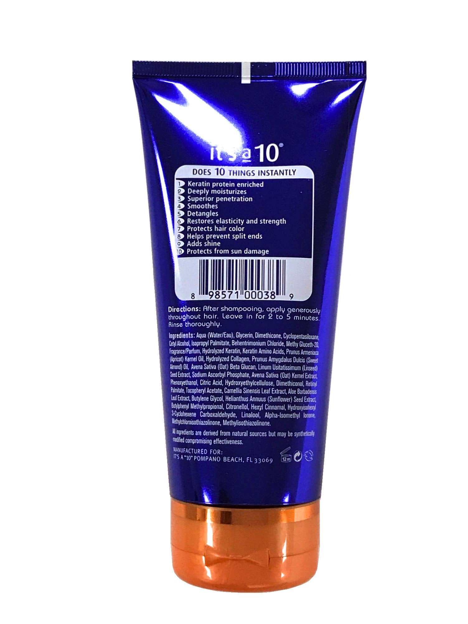 Its 10 Haircare Miracle Deep Conditioner Keratine – Texture crème après application: soin nourrissant et démêlant.