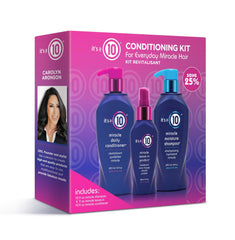 Ensemble Miracle d'It's a 10 Haircare, cheveux faciles à coiffer après lavage.
