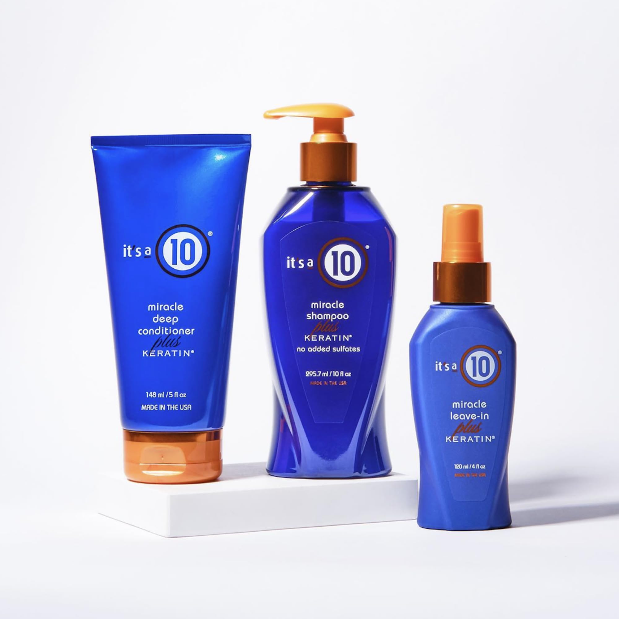 It's a 10 Haircare Miracle Leave-In Plus Keratin, aperçu avant/après montrant une meilleure maniabilité.