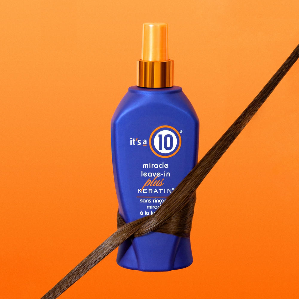 It's a 10 Haircare Miracle Leave-In Plus Keratin, cheveux doux et faciles à coiffer après l’application.