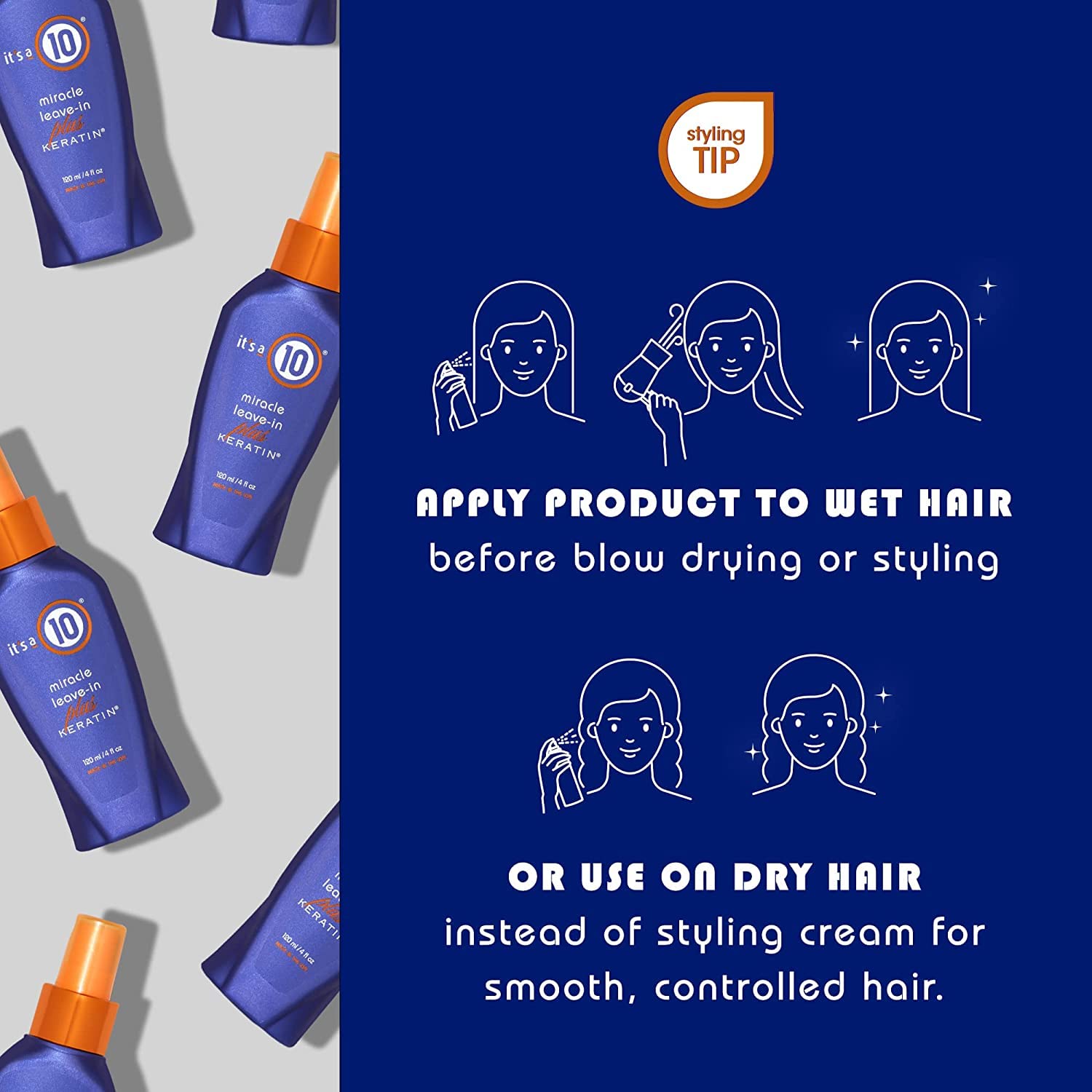 It's a 10 Haircare Miracle sans rinçage: application simple sur cheveux humides.