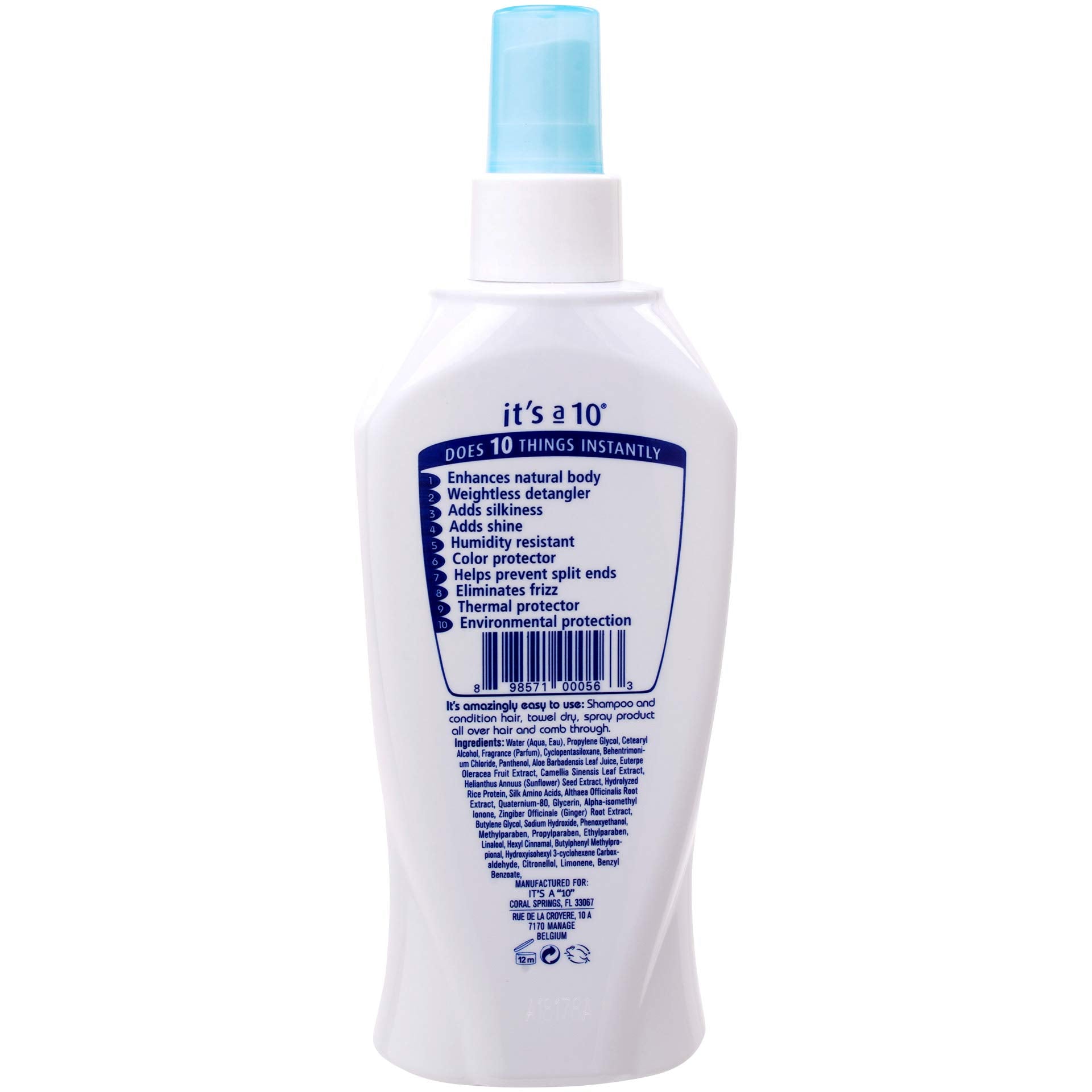 Its A 10 Miracle Leave-In Lite, application légère: protège les cheveux et démêle sans lourdeur.