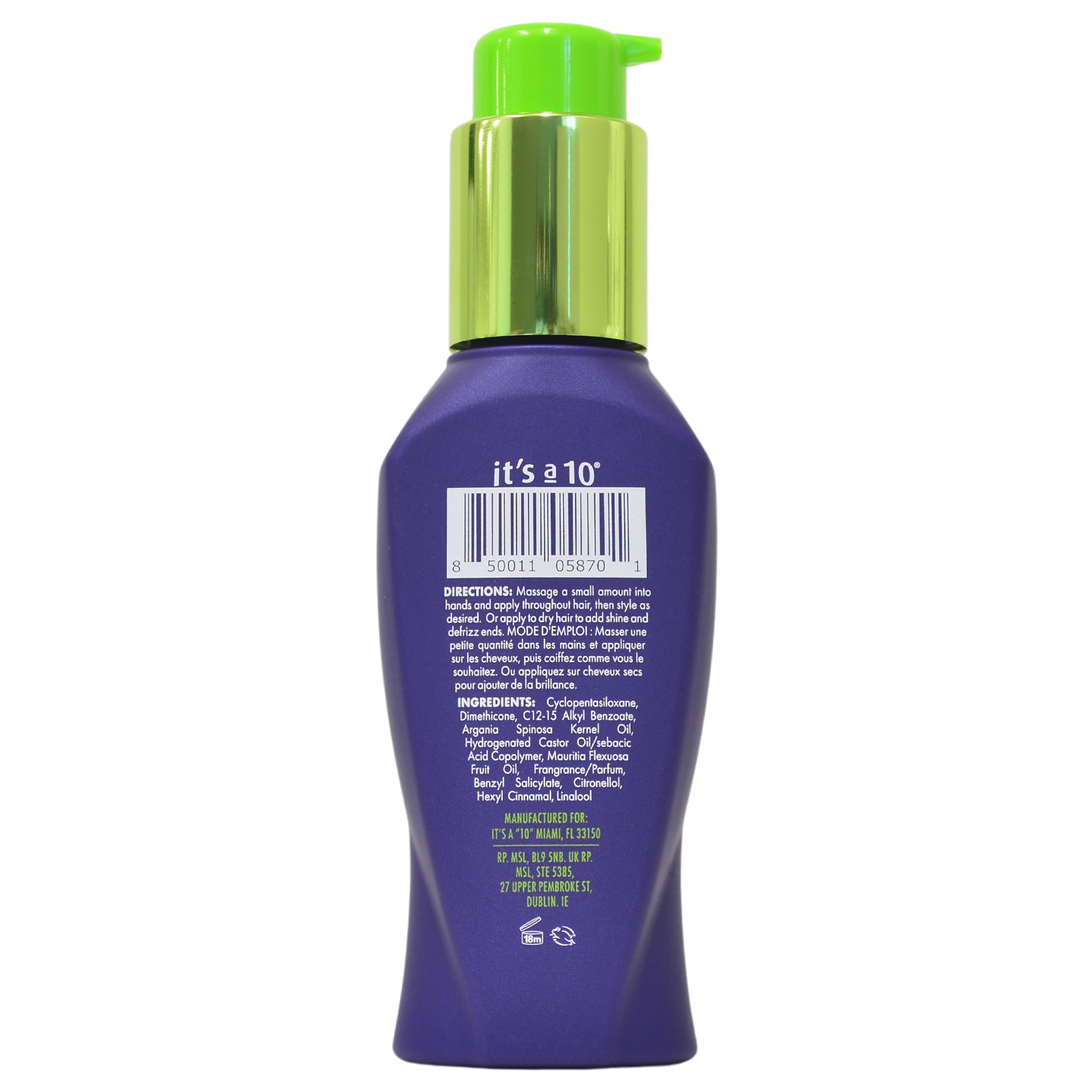 Its A 10 Miracle Styling Serum : texture légère prête à lisser et nourrir.