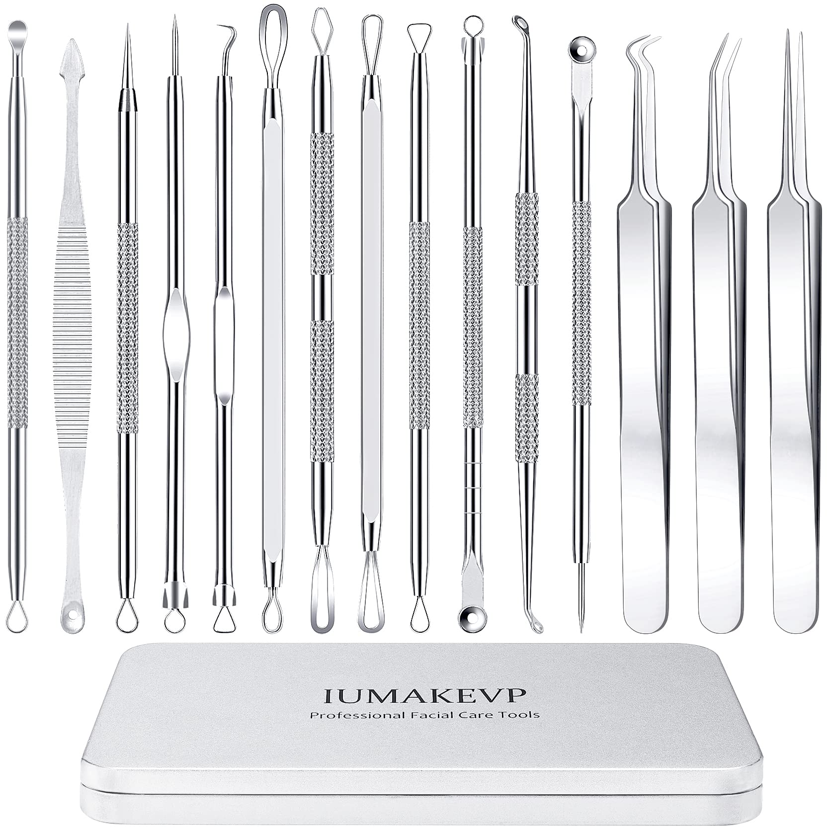 IUMAKEVP kit extracteurs comédons dans une boîte métal, hygiénique et pratique.