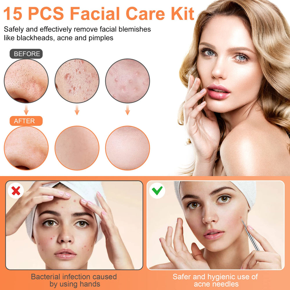 IUMAKEVP outils visage acné inox, solution d’hygiène personnelle pour le traitement domestique.