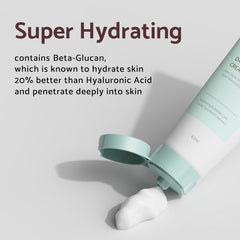 IUNIK Beta-Glucan application shot demonstrates quick absorption without residue.