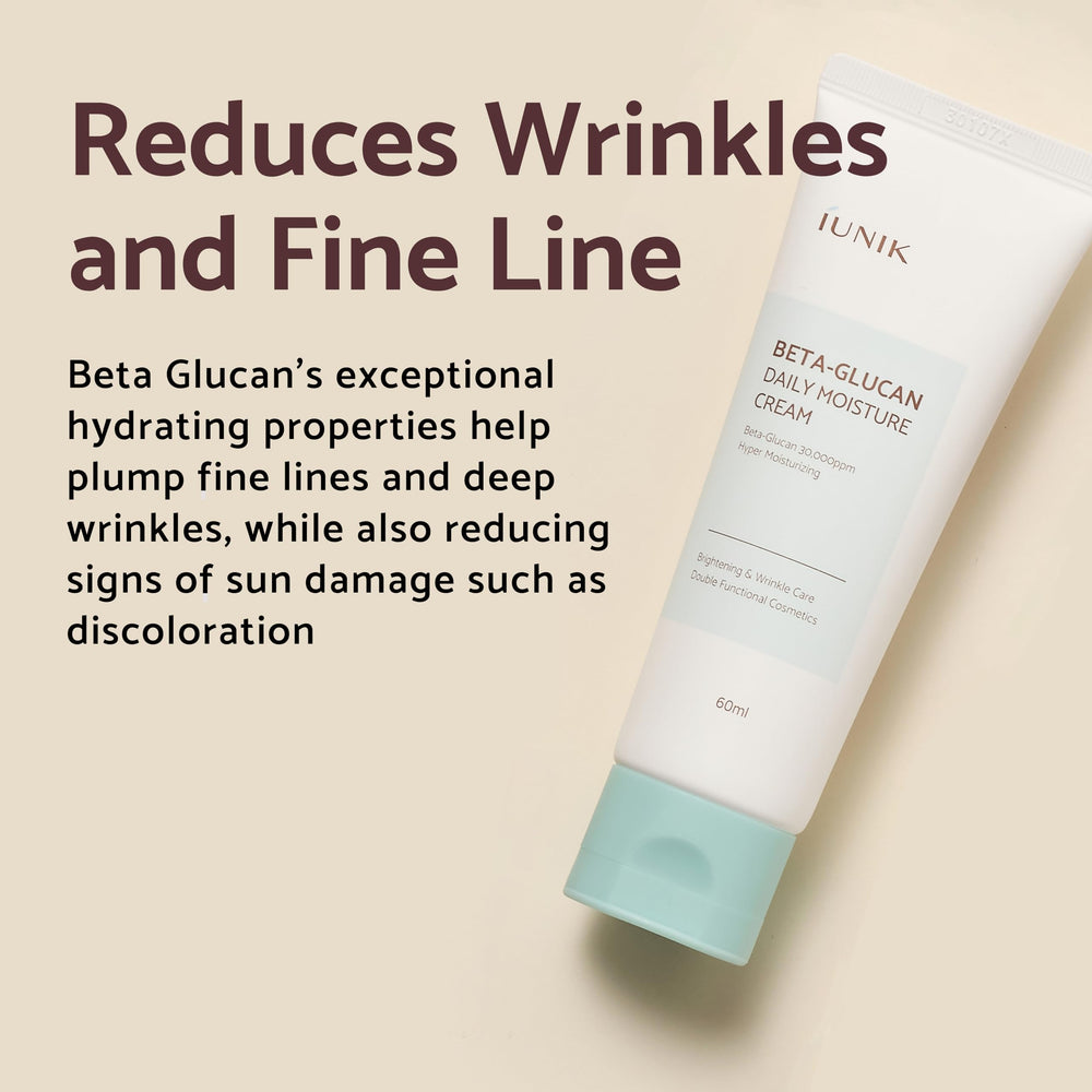 IUNIK Beta-Glucan fruits complex illustration suggests nourishing antioxidants for all skin types.