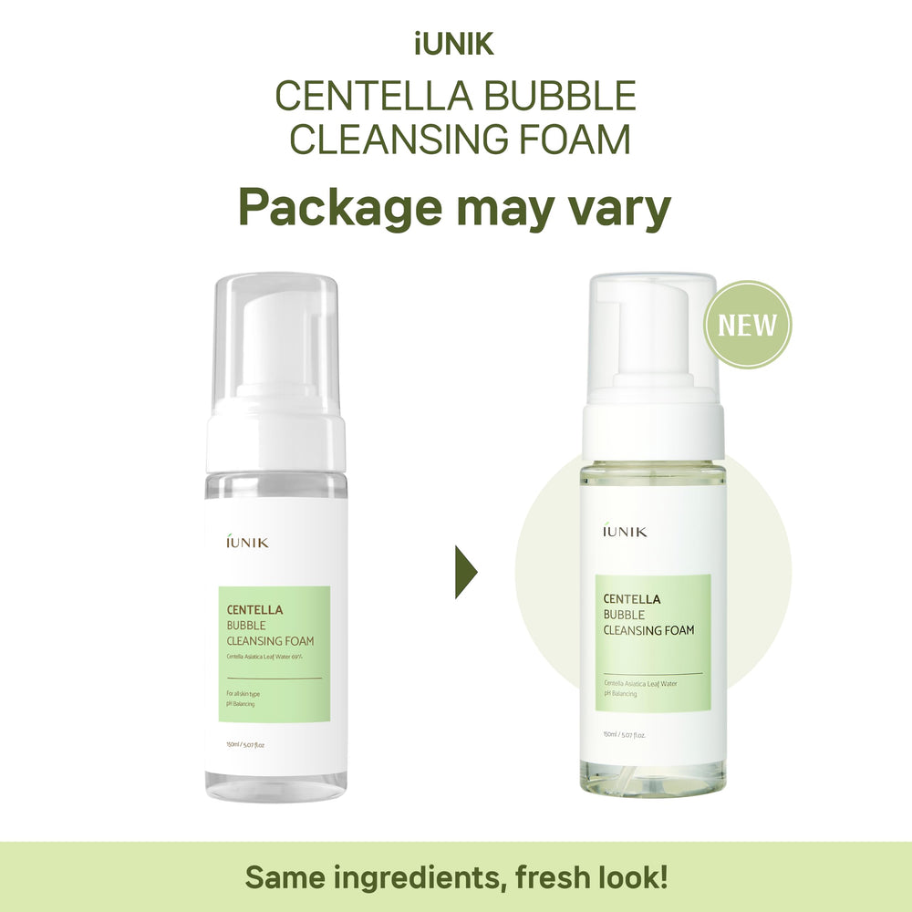 IUNIK Centella Bubble mousse-visage – texture légère idéale pour les routines quotidiennes.