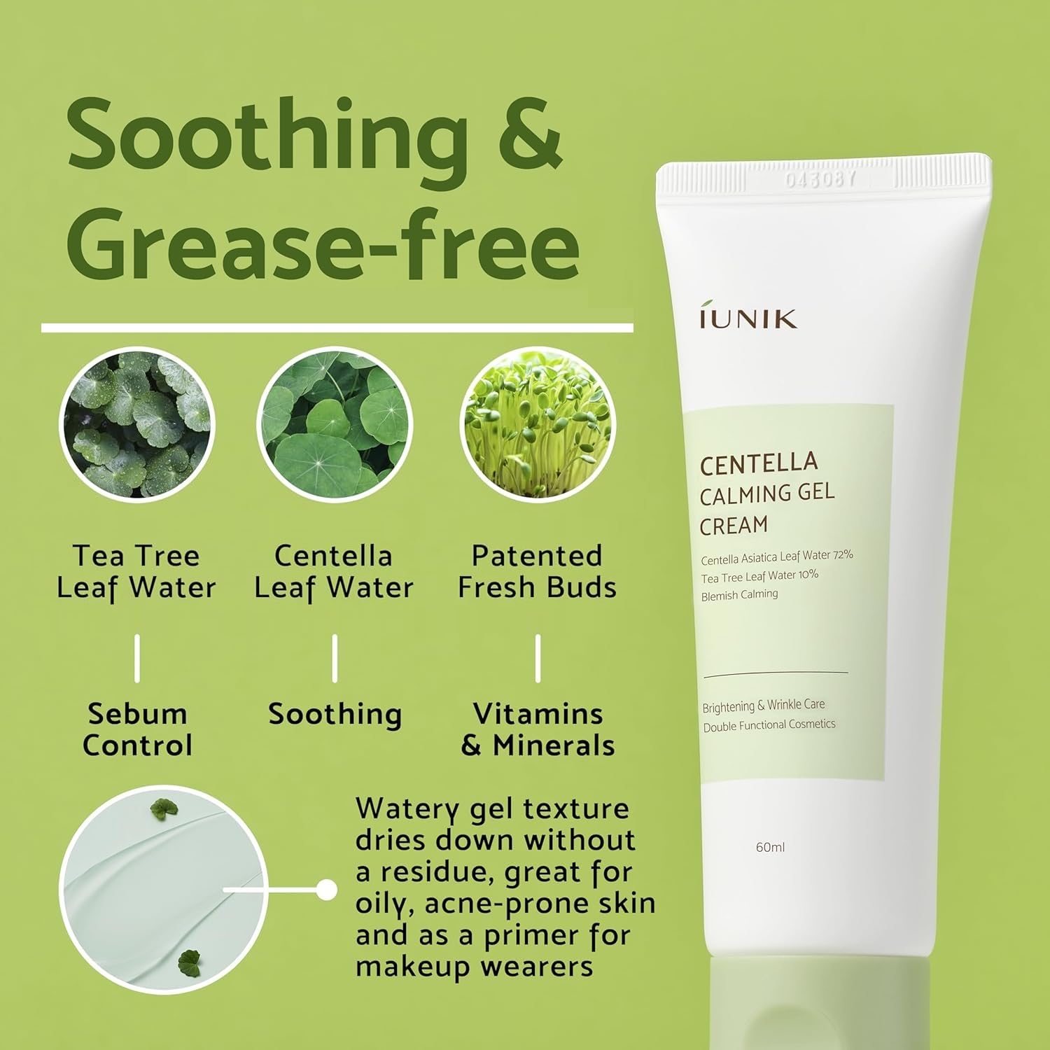 Ingrédients clés: eau de Centella asiatica et extrait d’arbre à thé.