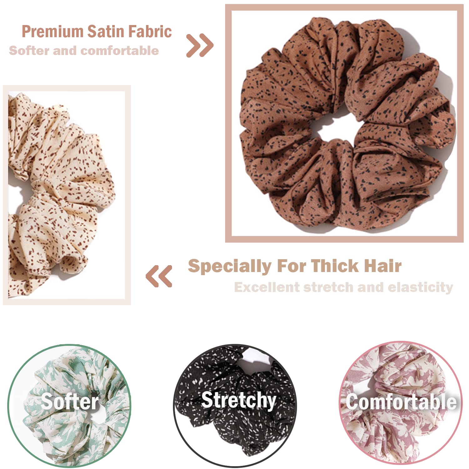 IVARYSS chouchou satin grand violet, pratique pour cheveux épais.