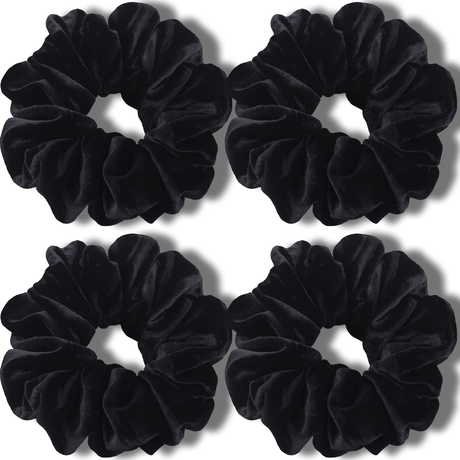 IVARYSS chouchou velours noir extra-large 6 pouces pour cheveux épais et volumineux