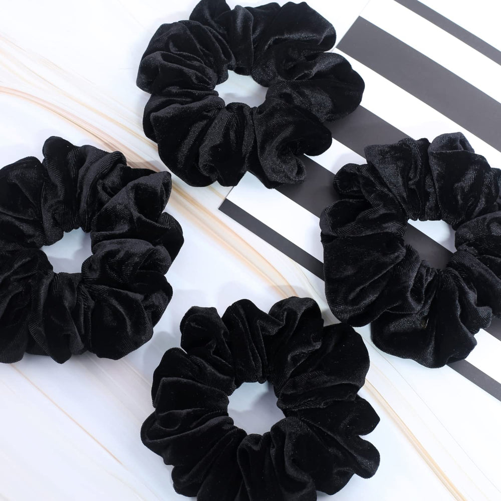 Ensemble IVARYSS de 4 chouchous velours noir prêt à offrir
