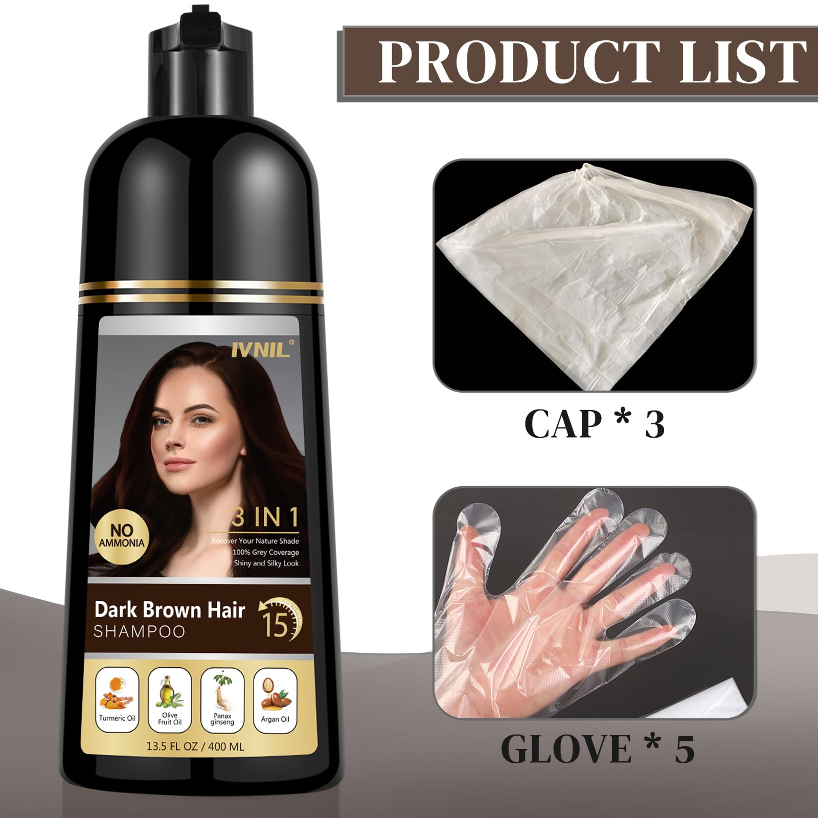Ivnil Shampoing Colorant Brun Foncé : cadeau idéal pour maman.