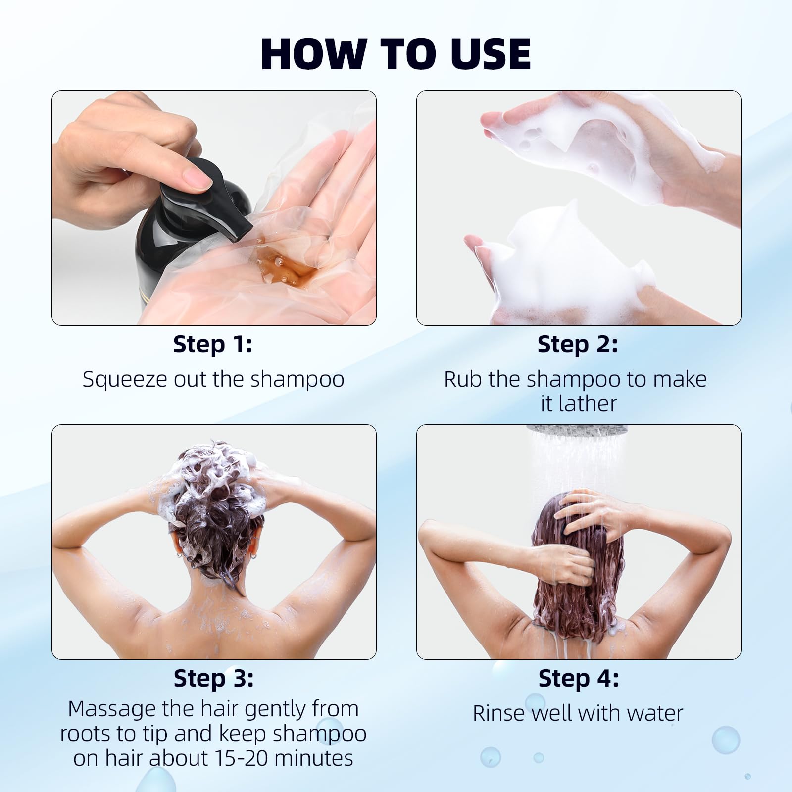 Ivnil Usage 3-en-1: shampoing, teinture et soin en un seul geste.