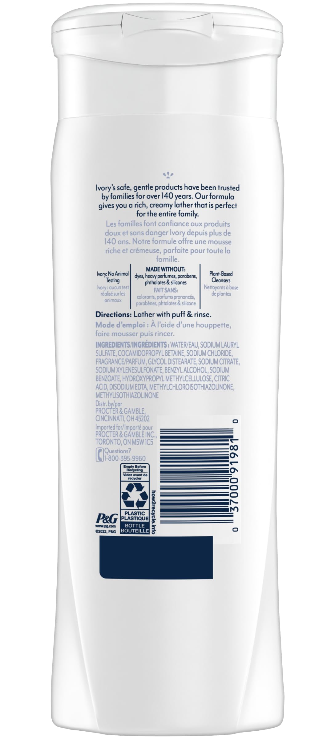 Ivory Body Wash Original scent profile, light and refreshing aroma