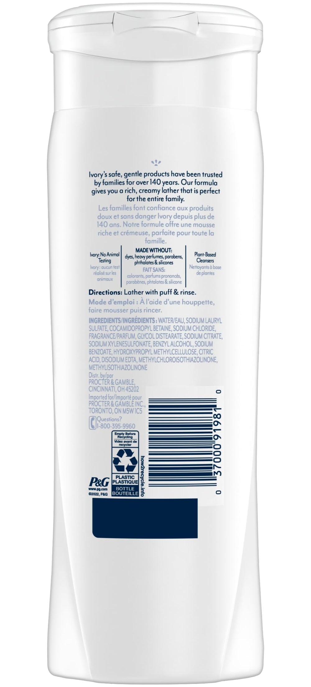 Ivory Body Wash Original scent profile, light and refreshing aroma