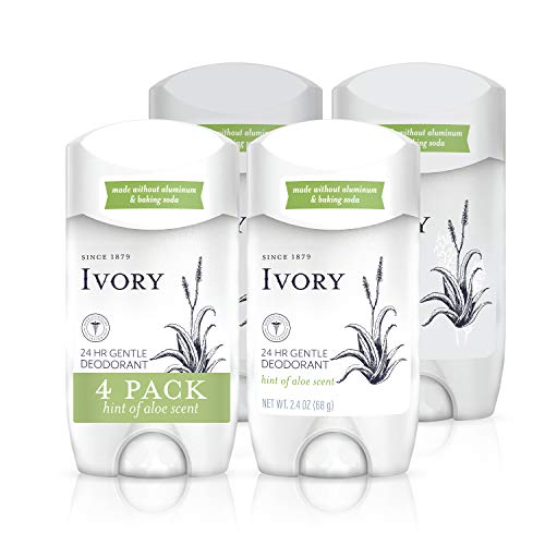 Ivory Deodorant with Aloe packaging shows aluminum-free formula