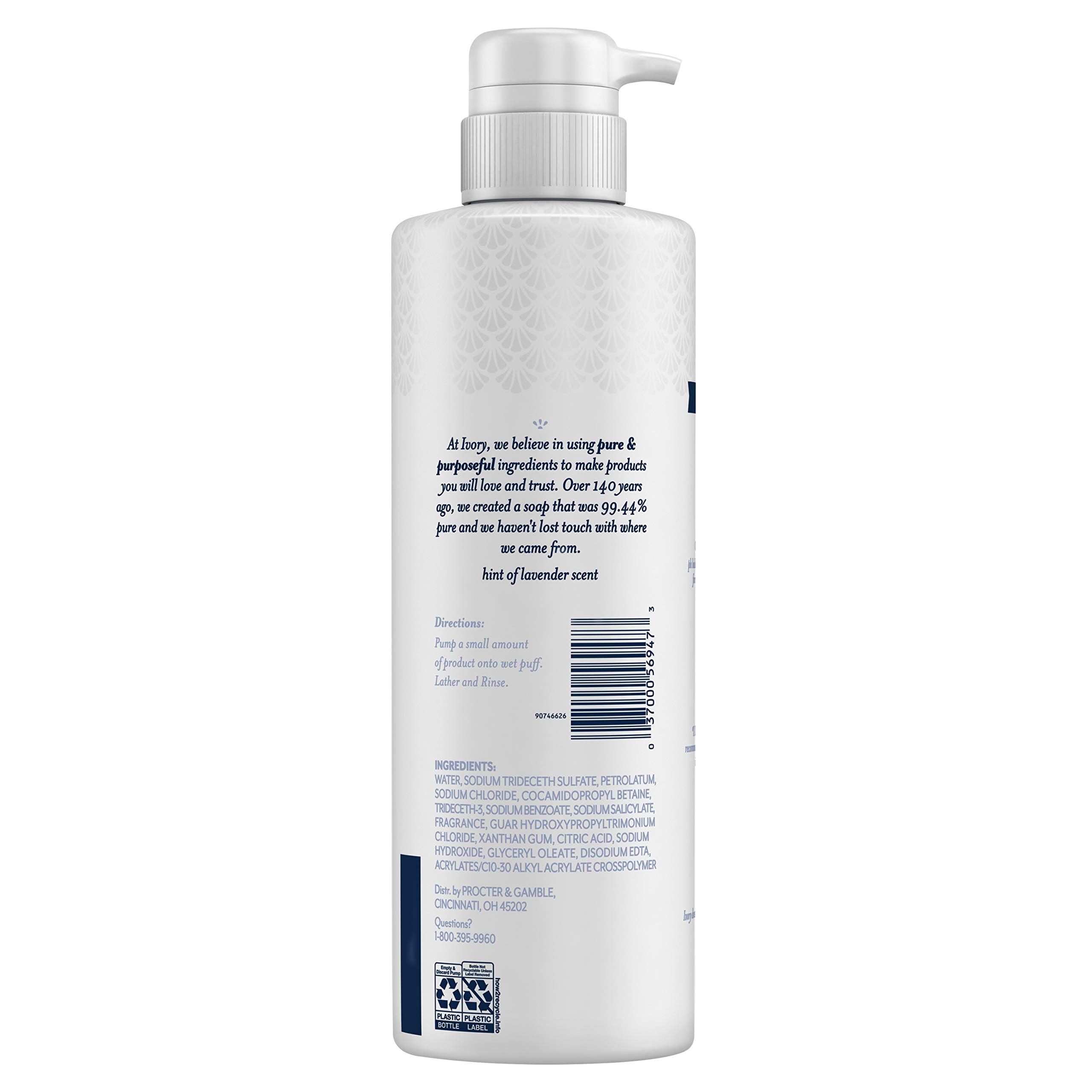 Ivory formule pH équilibré: douche hydratante adaptée aux peaux sensibles.