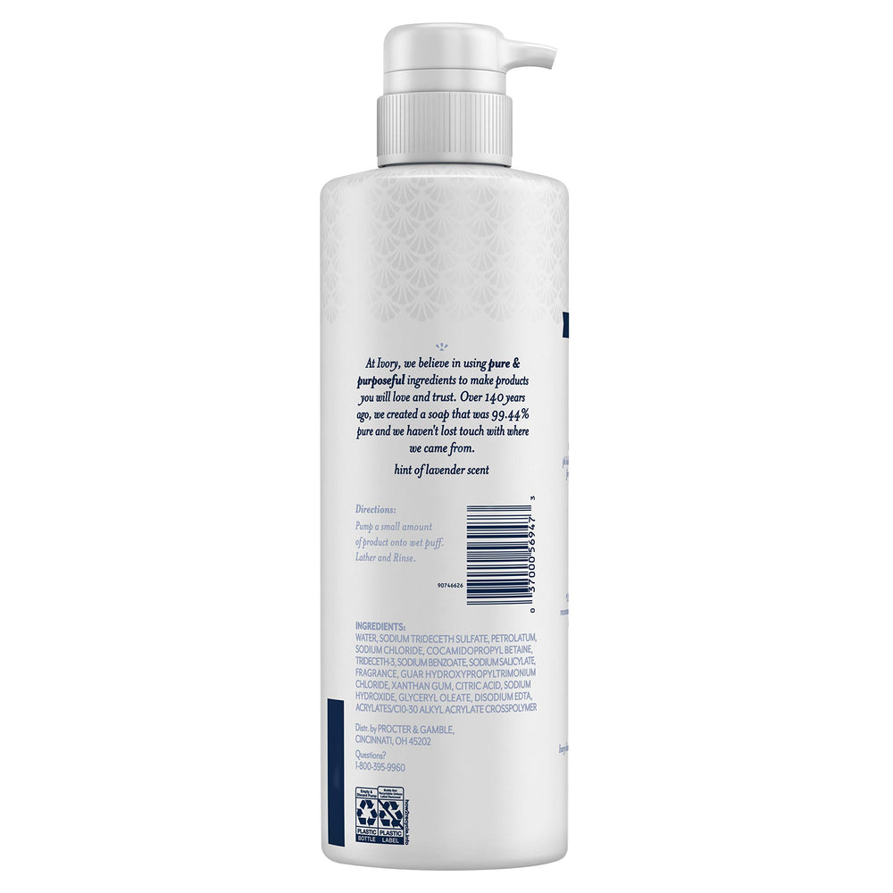 Ivory formule pH équilibré: douche hydratante adaptée aux peaux sensibles.