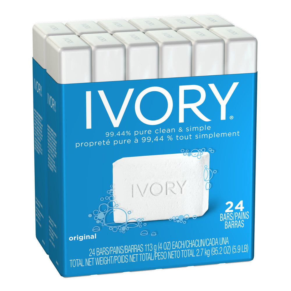 Savon Ivory Original en barre 4 oz, nettoyage simple pour toute la famille et peau douce.