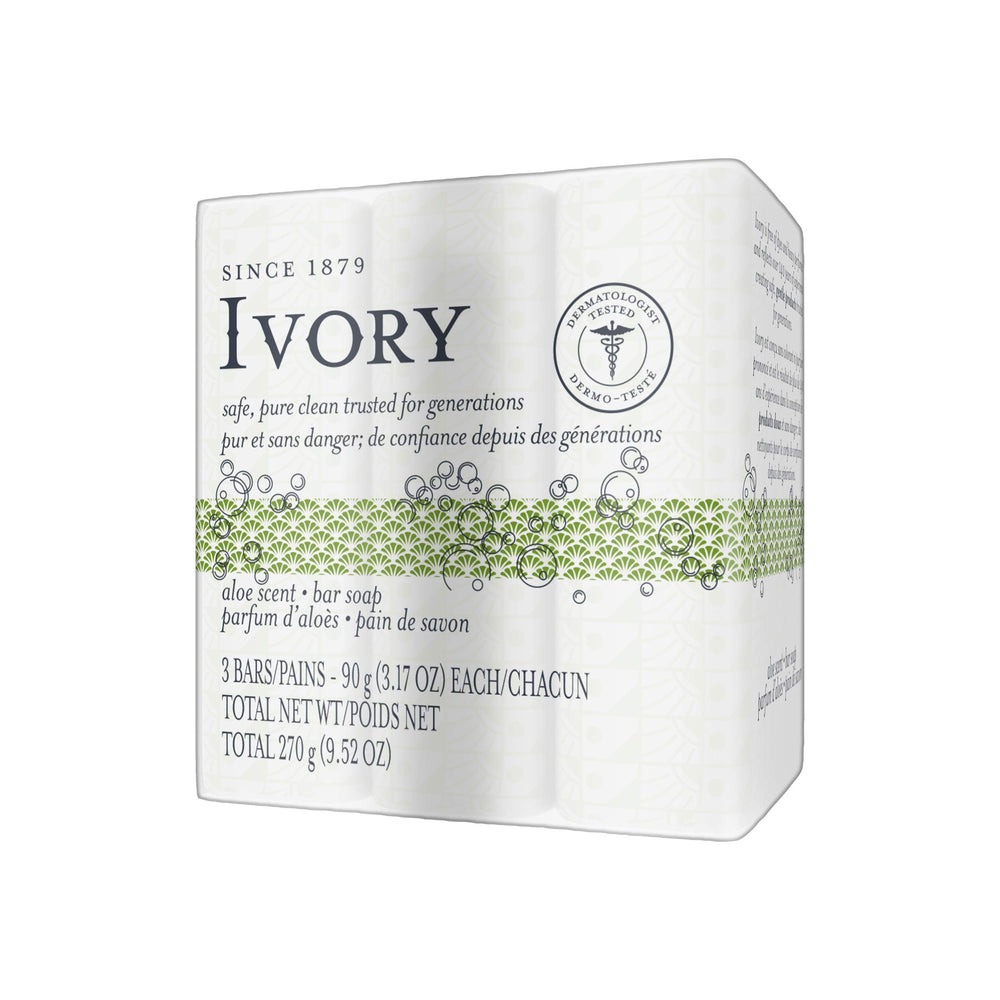 Ivory Savon Barre Aloe, sensation de fraîcheur légère après utilisation
