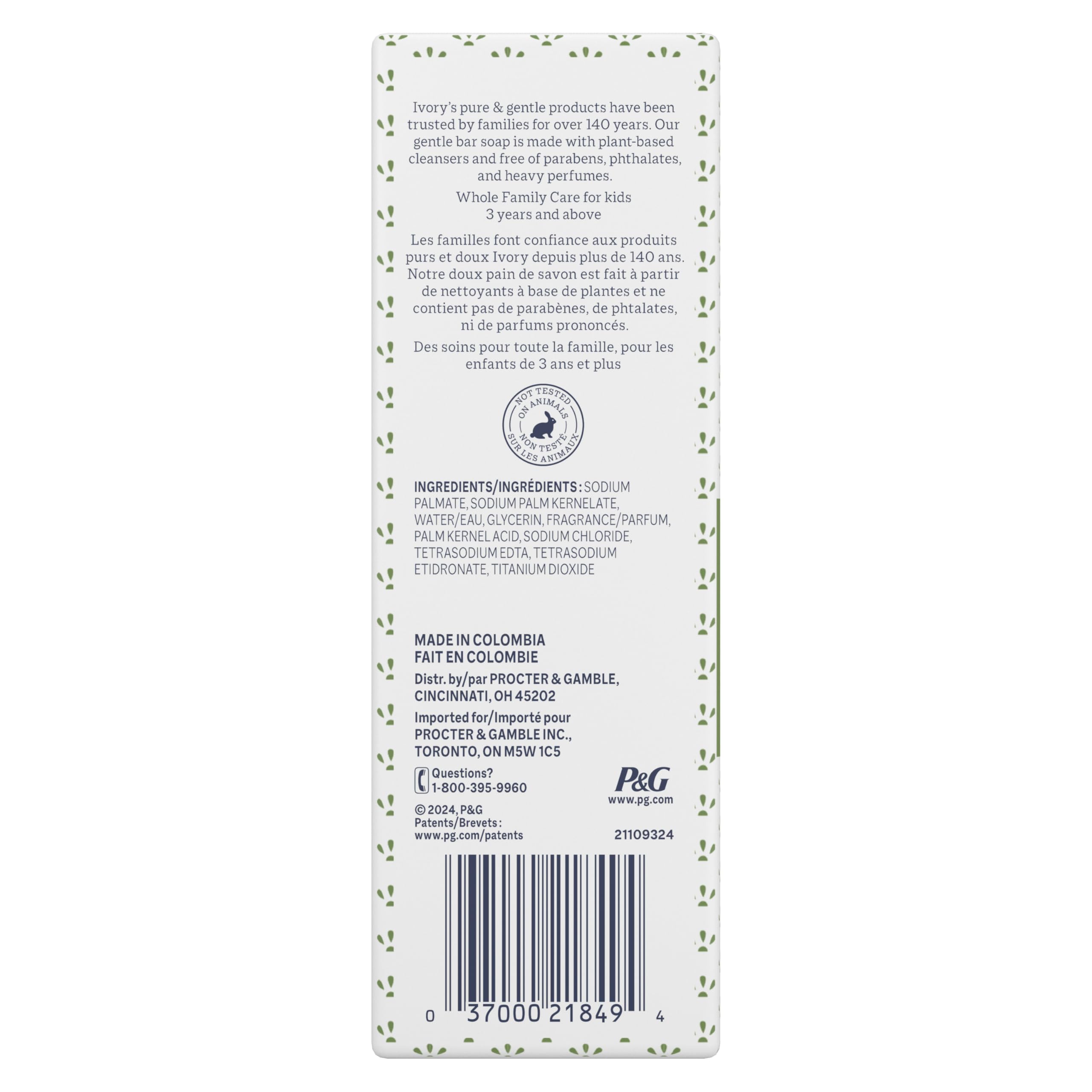 Ivory Savon Barre Aloe, peau douce après chaque lavage