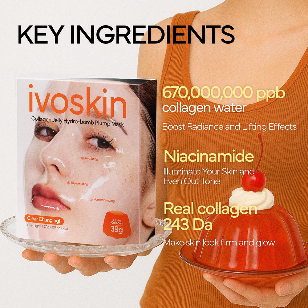 IVOSKIN Masque Collagène Gelée: niacinamide pour uniformiser le teint.