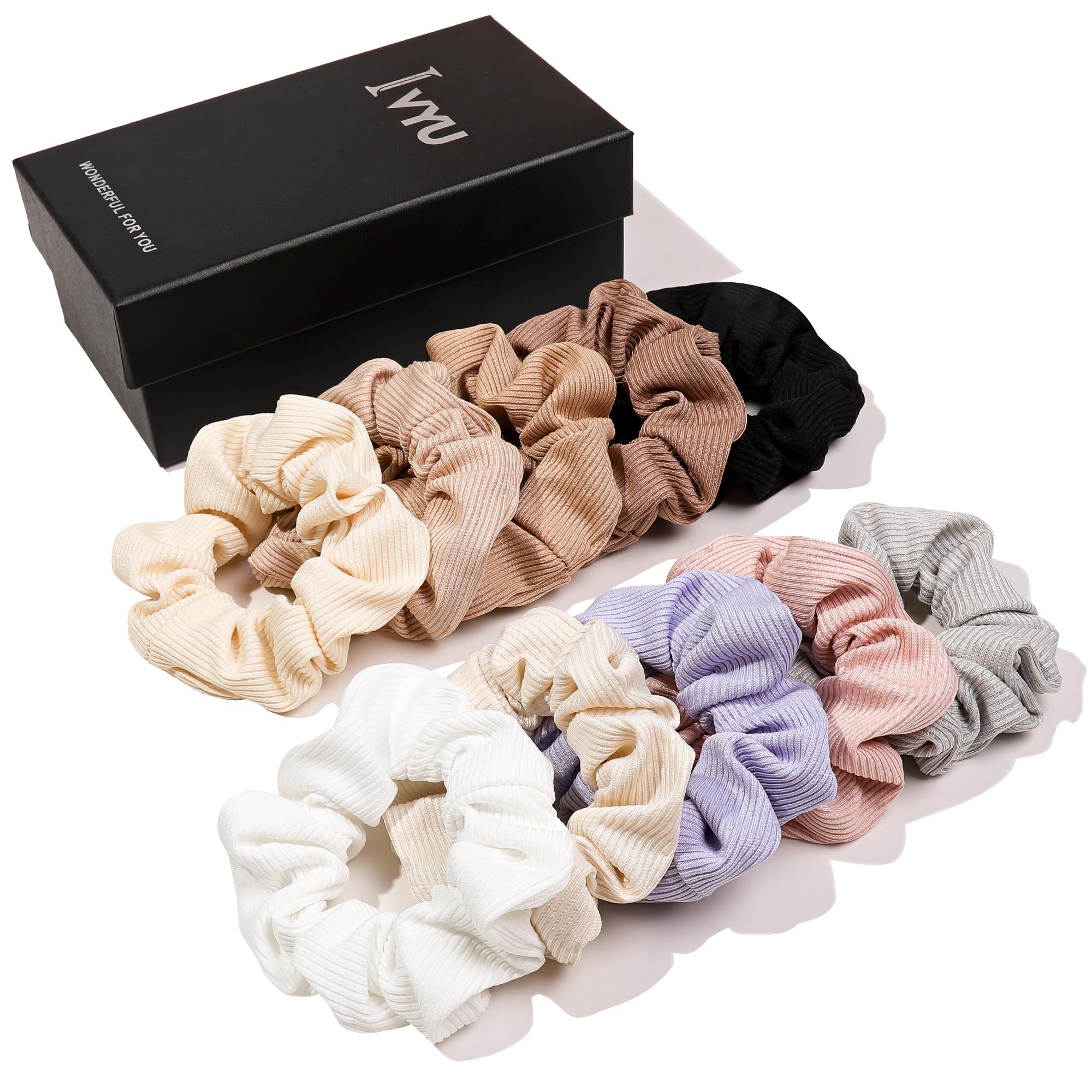 Chouchou Ivyu pour gros cheveux en tissu doux, maintien confortable.