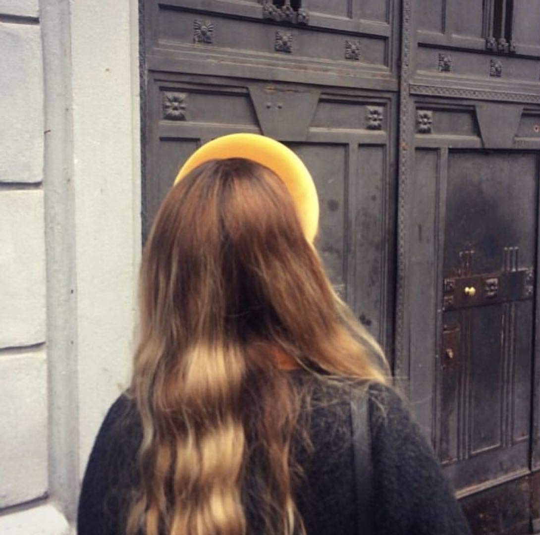 Ivyu bandeau velours rembourré jaune, accessoire mode quotidien.
