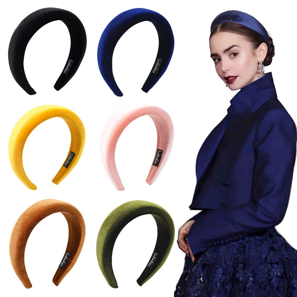 Ivyu bandeau velours rembourré noir, confort durable pour toute la journée.