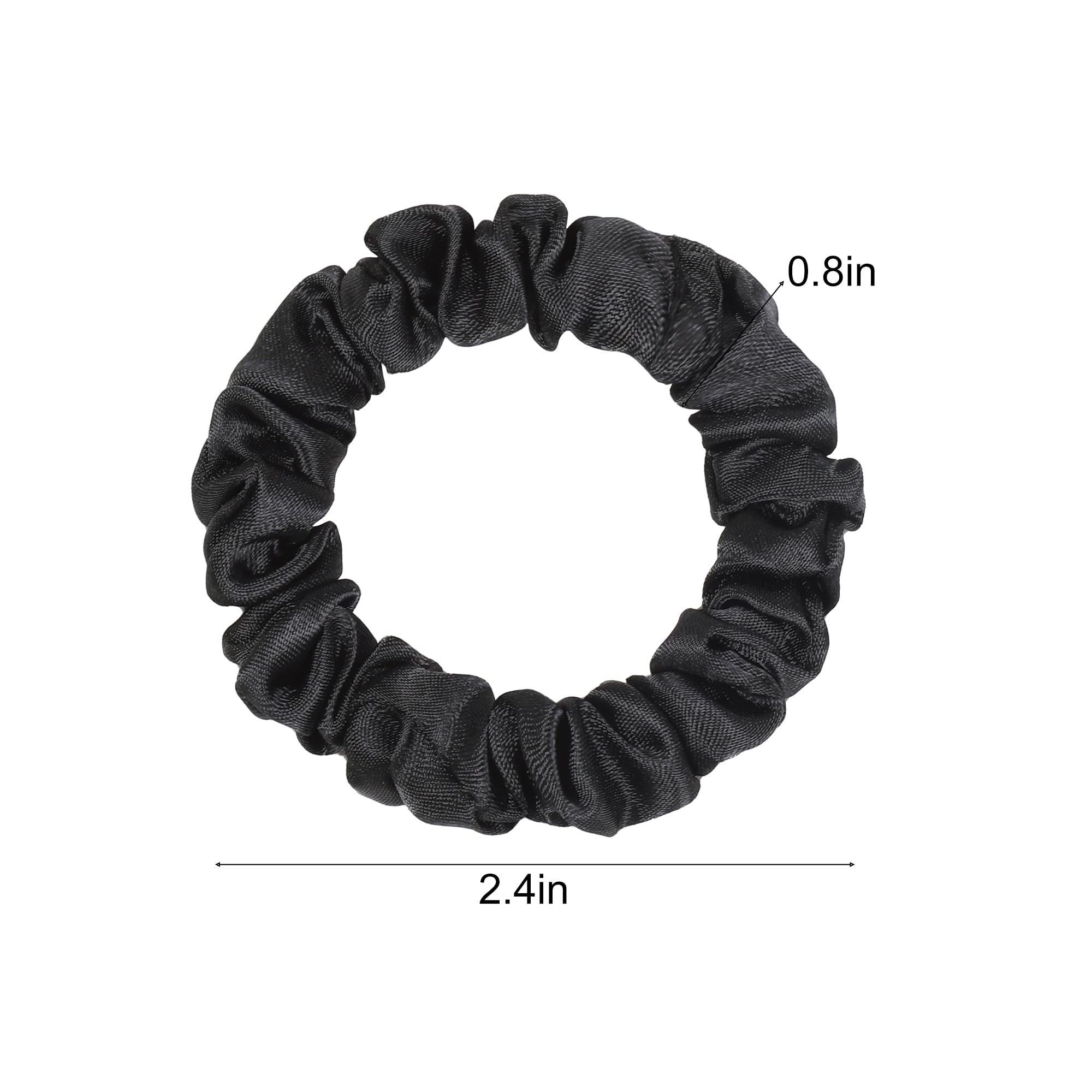 Ivyu chouchou satin noir: glisse douce pour cheveux sans accroc ni casse.