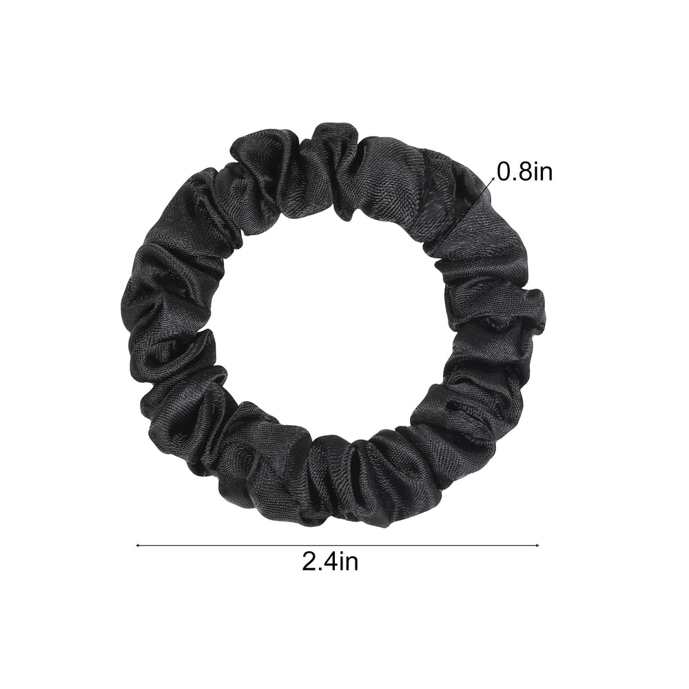 Ivyu chouchou satin noir: glisse douce pour cheveux sans accroc ni casse.