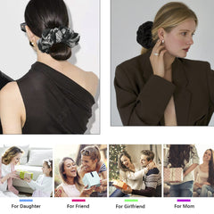 Ivyu scrunchie satin portée au poignet, pratique et décorative.