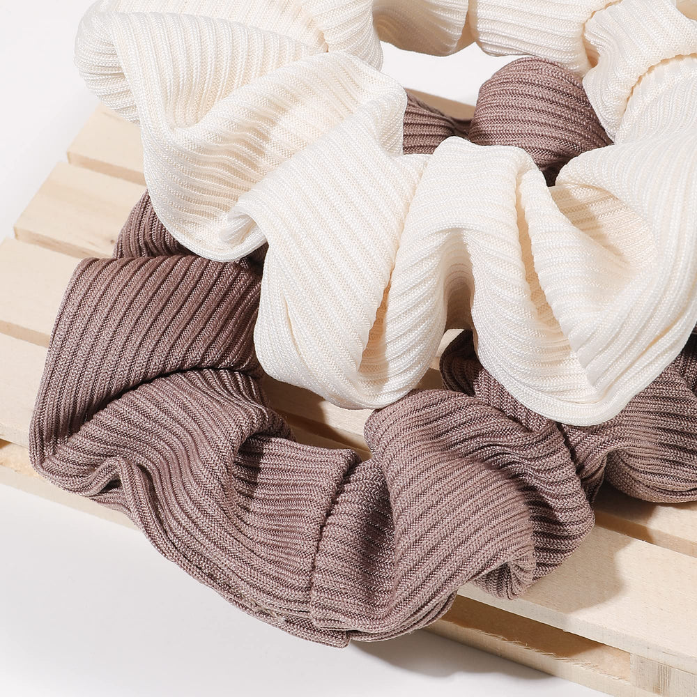 Ivyu Scrunchies coton brun, sans pli grâce au tissu épais.