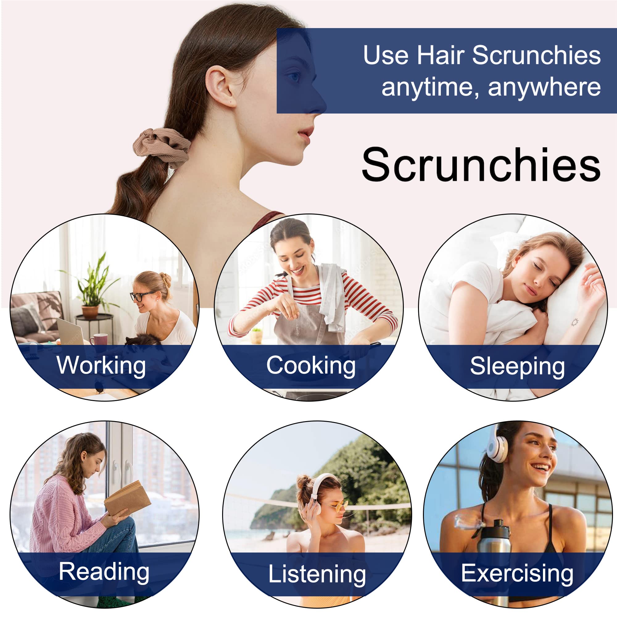 Ivyu Scrunchies coton brun, harmonise tenues quotidiennes et look décontracté.